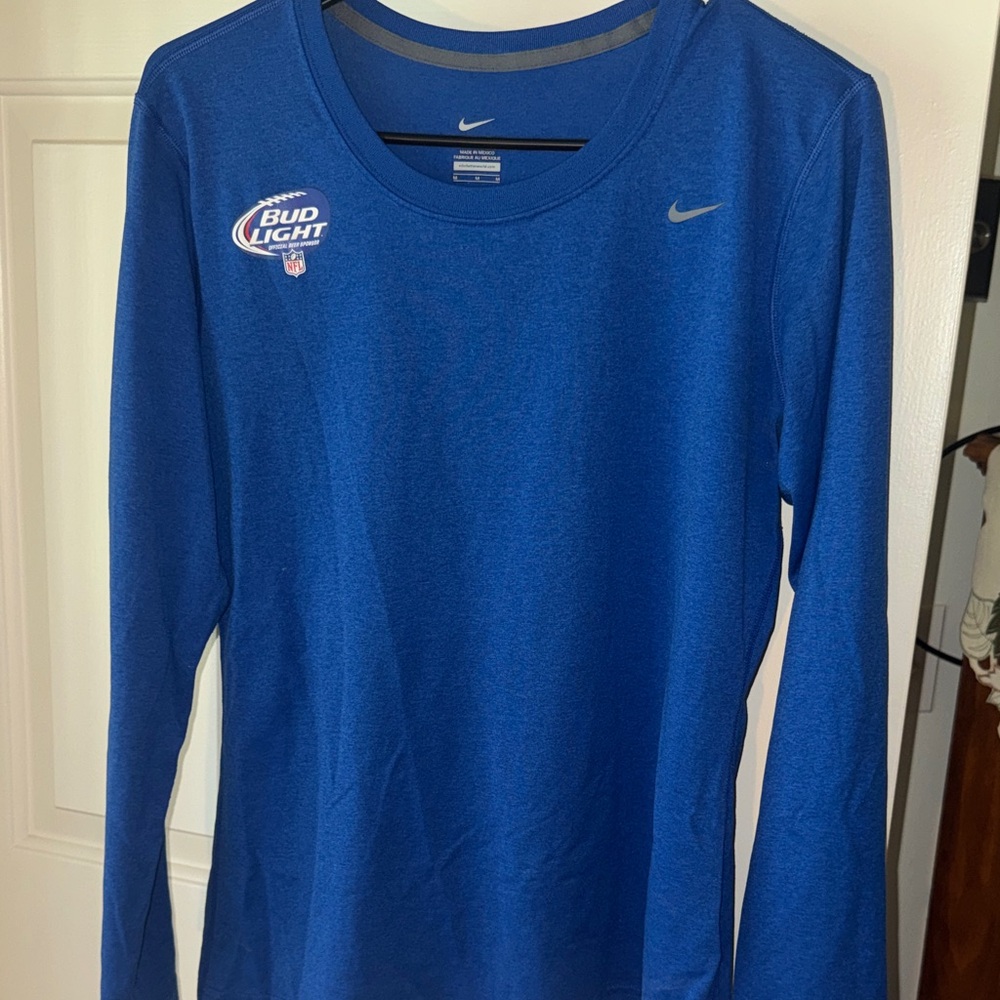 Women’s Nike Bud Light NFL Royal Blue Dri Fit Long Sleeve Tee